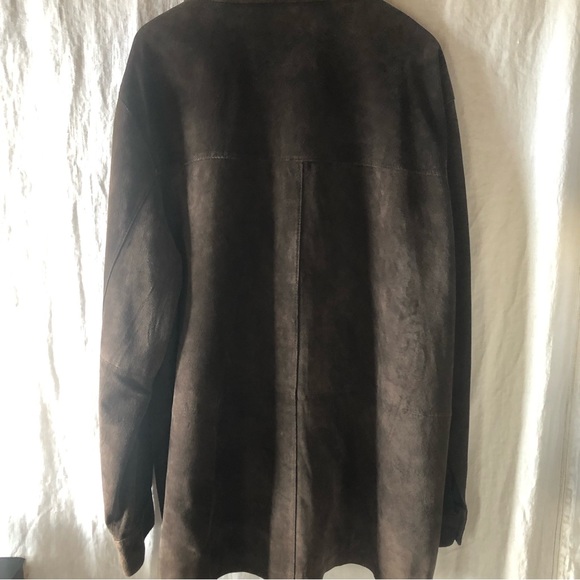 Mens Hathaway brown suede long shirt jacket size XXL - Picture 5 of 10